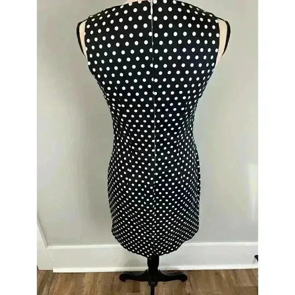 Peserico Made In Italy Midi Polk Dot Sleeveless A Line Dress Women's 42 Size 6 - Picture 6 of 12